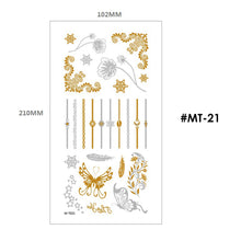 Load image into Gallery viewer, Hot Stamping Tattoo Sticker Water Transfer Metal Waterproof Tattoo Sticker Party Sexy Women Men Body Arm Art Tattoo Stickers
