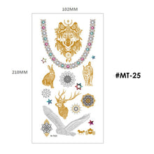 Load image into Gallery viewer, Hot Stamping Tattoo Sticker Water Transfer Metal Waterproof Tattoo Sticker Party Sexy Women Men Body Arm Art Tattoo Stickers
