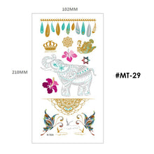 Load image into Gallery viewer, Hot Stamping Tattoo Sticker Water Transfer Metal Waterproof Tattoo Sticker Party Sexy Women Men Body Arm Art Tattoo Stickers

