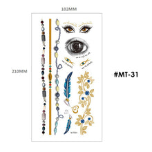 Load image into Gallery viewer, Hot Stamping Tattoo Sticker Water Transfer Metal Waterproof Tattoo Sticker Party Sexy Women Men Body Arm Art Tattoo Stickers
