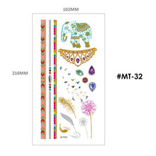 Load image into Gallery viewer, Hot Stamping Tattoo Sticker Water Transfer Metal Waterproof Tattoo Sticker Party Sexy Women Men Body Arm Art Tattoo Stickers

