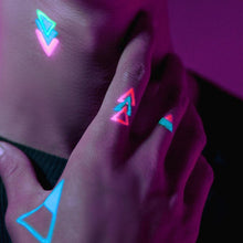 Load image into Gallery viewer, Creative Fluorescent Flower Arm Tattoo Stickers Face Stickers Waterproof Feather Geometric Butterfly Luminous Arm Tattoo Stickers
