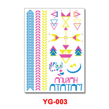 Load image into Gallery viewer, Creative Fluorescent Flower Arm Tattoo Stickers Face Stickers Waterproof Feather Geometric Butterfly Luminous Arm Tattoo Stickers
