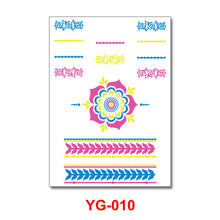 Load image into Gallery viewer, Creative Fluorescent Flower Arm Tattoo Stickers Face Stickers Waterproof Feather Geometric Butterfly Luminous Arm Tattoo Stickers
