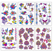 Load image into Gallery viewer, Creative Fluorescent Butterfly Face Tattoo Stickers Bar Rose Stickers Flower Arm Waterproof Environmental Protection Tattoo Stickers
