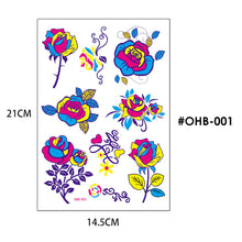 Load image into Gallery viewer, Creative Fluorescent Butterfly Face Tattoo Stickers Bar Rose Stickers Flower Arm Waterproof Environmental Protection Tattoo Stickers
