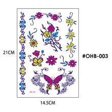Load image into Gallery viewer, Creative Fluorescent Butterfly Face Tattoo Stickers Bar Rose Stickers Flower Arm Waterproof Environmental Protection Tattoo Stickers
