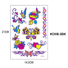 Load image into Gallery viewer, Creative Fluorescent Butterfly Face Tattoo Stickers Bar Rose Stickers Flower Arm Waterproof Environmental Protection Tattoo Stickers
