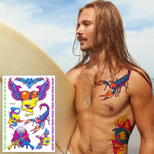 Load image into Gallery viewer, Temporary Owl Animal Halloween Fluorescent Flower Leather Arm Tattoo Sticker Creative Color Fluorescent Arm Water Transfer Stickers
