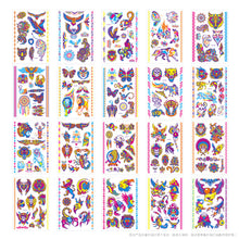 Load image into Gallery viewer, Temporary Owl Animal Halloween Fluorescent Flower Leather Arm Tattoo Sticker Creative Color Fluorescent Arm Water Transfer Stickers
