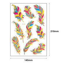 Load image into Gallery viewer, Creative Fluorescent Bronzing Flower Arm Tattoo Stickers Hot Face Stickers Waterproof Feather Body Arm Tattoo Stickers
