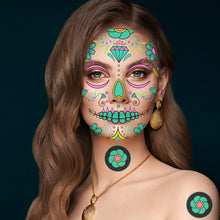 Load image into Gallery viewer, Creative Funny Face Halloween Colorful Luminous Tattoo Stickers Face Stickers Ghost Festival Scar Women Men Tattoo Stickers
