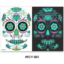 Load image into Gallery viewer, Creative Funny Face Halloween Colorful Luminous Tattoo Stickers Face Stickers Ghost Festival Scar Women Men Tattoo Stickers
