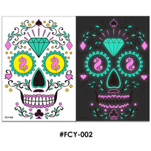 Load image into Gallery viewer, Creative Funny Face Halloween Colorful Luminous Tattoo Stickers Face Stickers Ghost Festival Scar Women Men Tattoo Stickers

