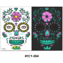 Load image into Gallery viewer, Creative Funny Face Halloween Colorful Luminous Tattoo Stickers Face Stickers Ghost Festival Scar Women Men Tattoo Stickers
