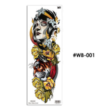 Load image into Gallery viewer, Large Size Beauty Beast Full Arm Tattoo Stickers Flower Arm Environmental Protection Personality Full Arm Flower Arm Tattoo Stickers
