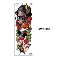 Load image into Gallery viewer, Large Size Beauty Beast Full Arm Tattoo Stickers Flower Arm Environmental Protection Personality Full Arm Flower Arm Tattoo Stickers
