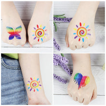 Load image into Gallery viewer, Temporary Rainbow Tattoo Stickers Gradient Colorful Butterfly Rainbow Face Tattoo Stickers Body Stickers Face Tattoo Stickers
