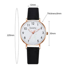 Load image into Gallery viewer, Women Leather Belt Watch Casual Quartz Watches with Cherry Blossom Bracelet Fashion Jewelry Gift
