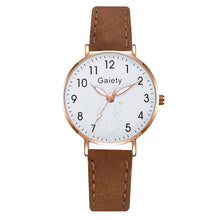 Load image into Gallery viewer, Women Leather Belt Watch Casual Quartz Watches with Cherry Blossom Bracelet Fashion Jewelry Gift
