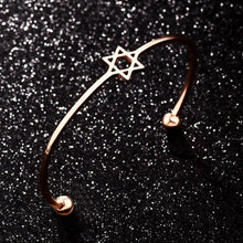 Load image into Gallery viewer, Fashion Women Open Bangle Hexagram Bangle Bracelet Jewelry Gift
