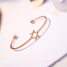 Load image into Gallery viewer, Fashion Women Open Bangle Hexagram Bangle Bracelet Jewelry Gift
