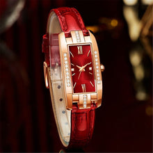 Load image into Gallery viewer, Luxury Women Watch Square Diamond Ladies Quartz Watches Green Dial Leather Band Wristwatch
