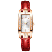 Load image into Gallery viewer, Luxury Women Watch Square Diamond Ladies Quartz Watches Green Dial Leather Band Wristwatch
