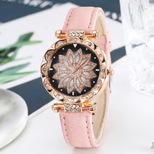 Load image into Gallery viewer, Luxury Women Watch Big Dial Diamond Flower Analog Quartz Watch Bracelet Watches Set
