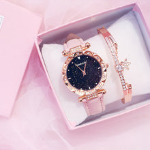 Load image into Gallery viewer, Luxury Women Watch Starry Sky Dial Leather Band Quartz Watch Wrist Watches Bracelet Set
