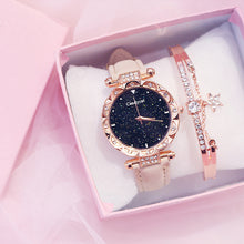Load image into Gallery viewer, Luxury Women Watch Starry Sky Dial Leather Band Quartz Watch Wrist Watches Bracelet Set
