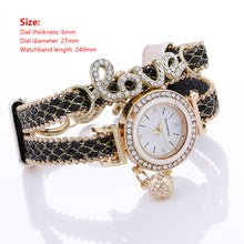 Load image into Gallery viewer, Luxury Women Watch Wrap Around Bracelet Wrist Watches Love Diamond Hanging Ball Quartz Watch
