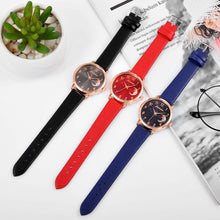 Load image into Gallery viewer, Women Watch Moon Numbers Dial Bracelet Watch Set Girls Leather Band Quartz Wristwatch
