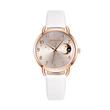 Load image into Gallery viewer, Women Watch Moon Numbers Dial Bracelet Watch Set Girls Leather Band Quartz Wristwatch
