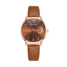 Load image into Gallery viewer, Women Watch Moon Numbers Dial Bracelet Watch Set Girls Leather Band Quartz Wristwatch
