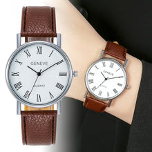 Load image into Gallery viewer, Fashion Men Watch Leather Strap Roman Numeral Quartz Watch
