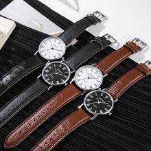 Load image into Gallery viewer, Fashion Men Watch Leather Strap Roman Numeral Quartz Watch
