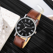 Load image into Gallery viewer, Fashion Men Watch Leather Strap Roman Numeral Quartz Watch
