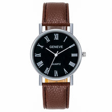 Load image into Gallery viewer, Fashion Men Watch Leather Strap Roman Numeral Quartz Watch
