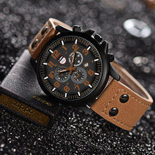 Load image into Gallery viewer, Vintage Classic Men Watch Casual Leather Strap Sports Quartz Watch Calendar Display

