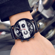 Load image into Gallery viewer, Men Sport Military Watch Casual Leather Strap Quartz Watch Wristwatch
