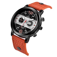 Load image into Gallery viewer, Men Sport Military Watch Casual Leather Strap Quartz Watch Wristwatch
