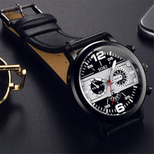 Load image into Gallery viewer, Men Sport Military Watch Casual Leather Strap Quartz Watch Wristwatch
