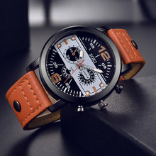 Load image into Gallery viewer, Men Sport Military Watch Casual Leather Strap Quartz Watch Wristwatch
