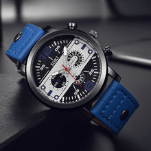 Load image into Gallery viewer, Men Sport Military Watch Casual Leather Strap Quartz Watch Wristwatch
