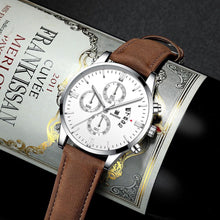 Load image into Gallery viewer, Fashion Men Wathch Sports Leather Strap Casual Calendar Quartz Watch Luxury Wristwatch
