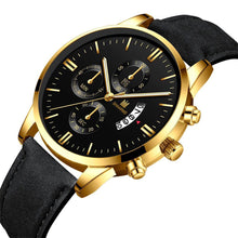 Load image into Gallery viewer, Fashion Men Wathch Sports Leather Strap Casual Calendar Quartz Watch Luxury Wristwatch
