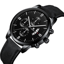Load image into Gallery viewer, Fashion Men Wathch Sports Leather Strap Casual Calendar Quartz Watch Luxury Wristwatch
