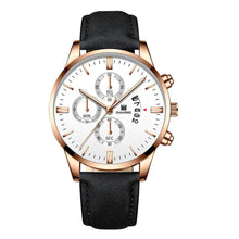 Load image into Gallery viewer, Fashion Men Wathch Sports Leather Strap Casual Calendar Quartz Watch Luxury Wristwatch
