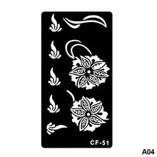 Load image into Gallery viewer, 1Sheet Women Flower Tattoo Stencils Henna Templates Arm Back Chest Body Art Airbrush Paint Templates Decal DIY Flower Painting
